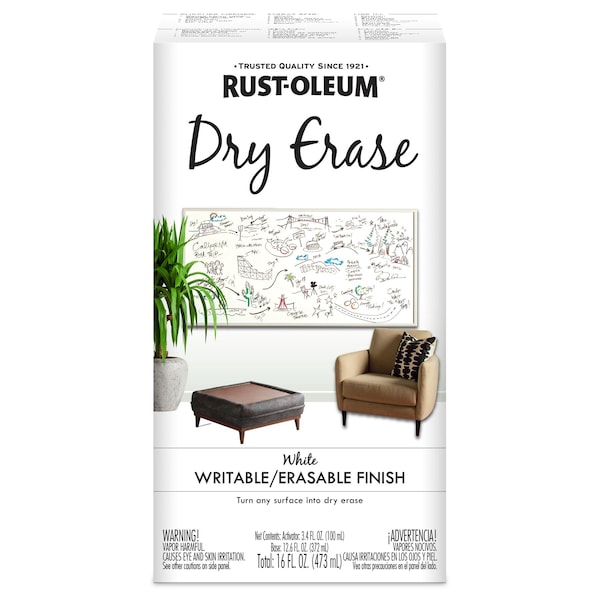 RustOleum Dry Erase Paint, Flat White, Kit 241140 Zoro